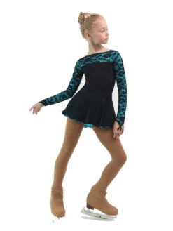 IceDress Figure Skating Dress - Thermal - Harmony (Black With Turquoise) -Skate Shop 4b8e9f9f5cad 53716 14303 45556.1582531237