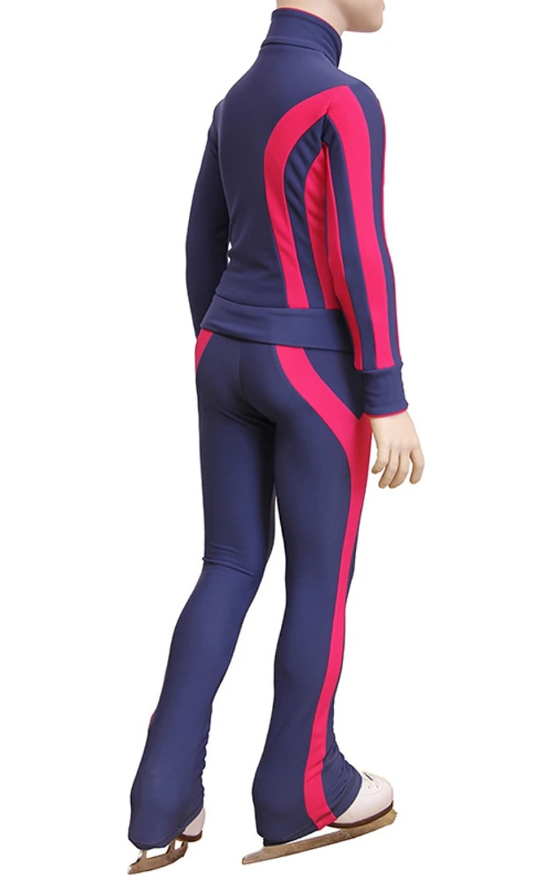 IceDress Figure Skating Thermal Pants - Lutz (Dark Grey And Raspderry) 4 IceDress Figure Skating Thermal Pants - Lutz (Dark Grey And Raspderry) - Image 2