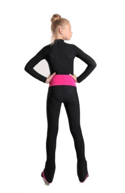 IceDress - High-Waisted Thermal Figure Skating Legging With Wide Band (Black And Fuchsia) -Skate Shop 5.1672311162 26757.1672314550