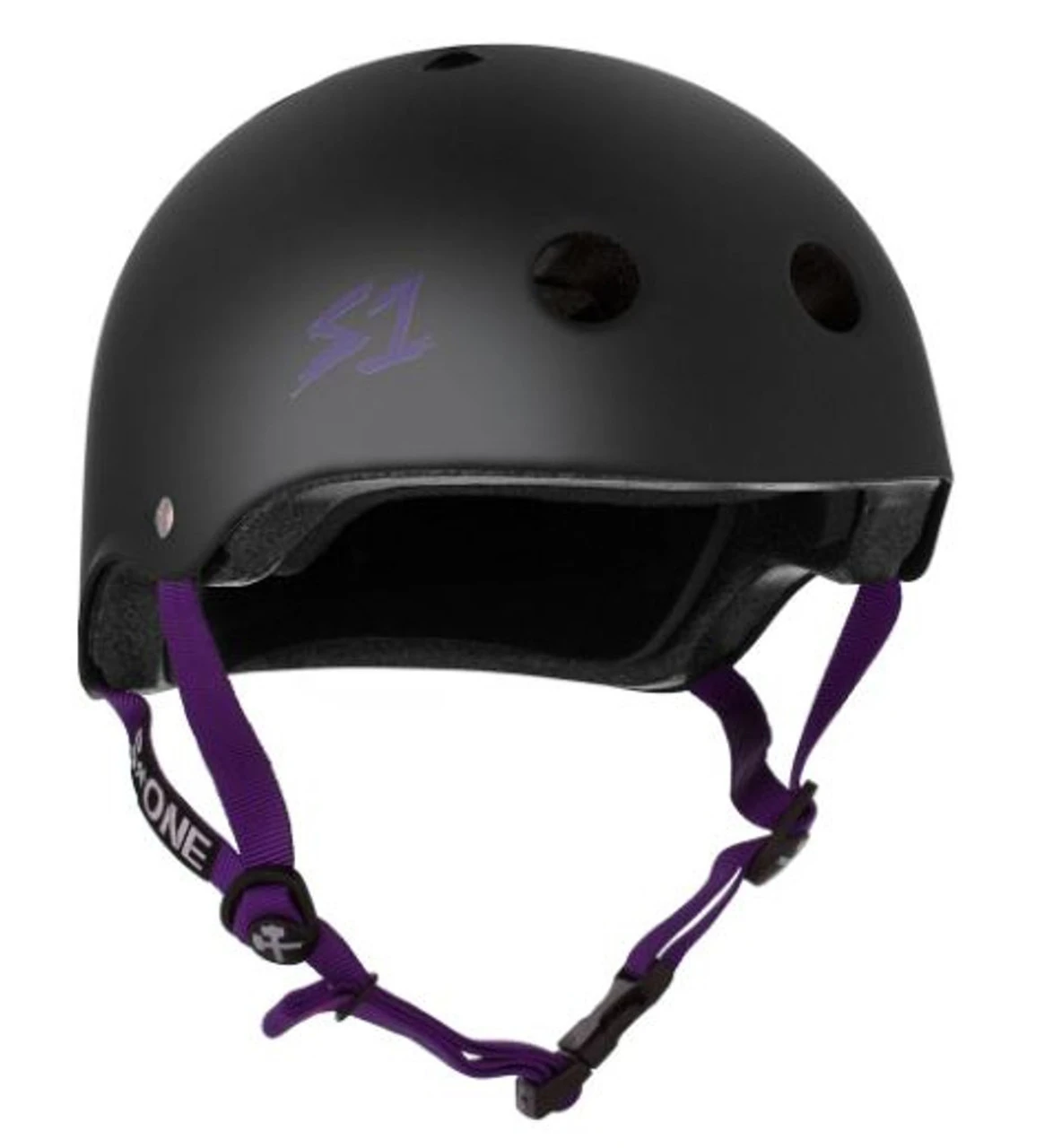 S1 Lifer Helmet - Black Matte W/ Purple Straps 3 S1 Lifer Helmet - Black Matte W/ Purple Straps
