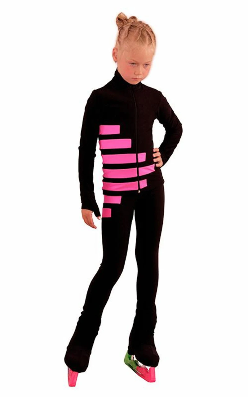 IceDress Figure Skating Outfit - Thermal - IceCode (Black With Pink) 3 IceDress Figure Skating Outfit - Thermal - IceCode (Black With Pink)
