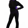 IceDress Figure Skating Thermal Jacket -Todes(Black With Purple Line)
