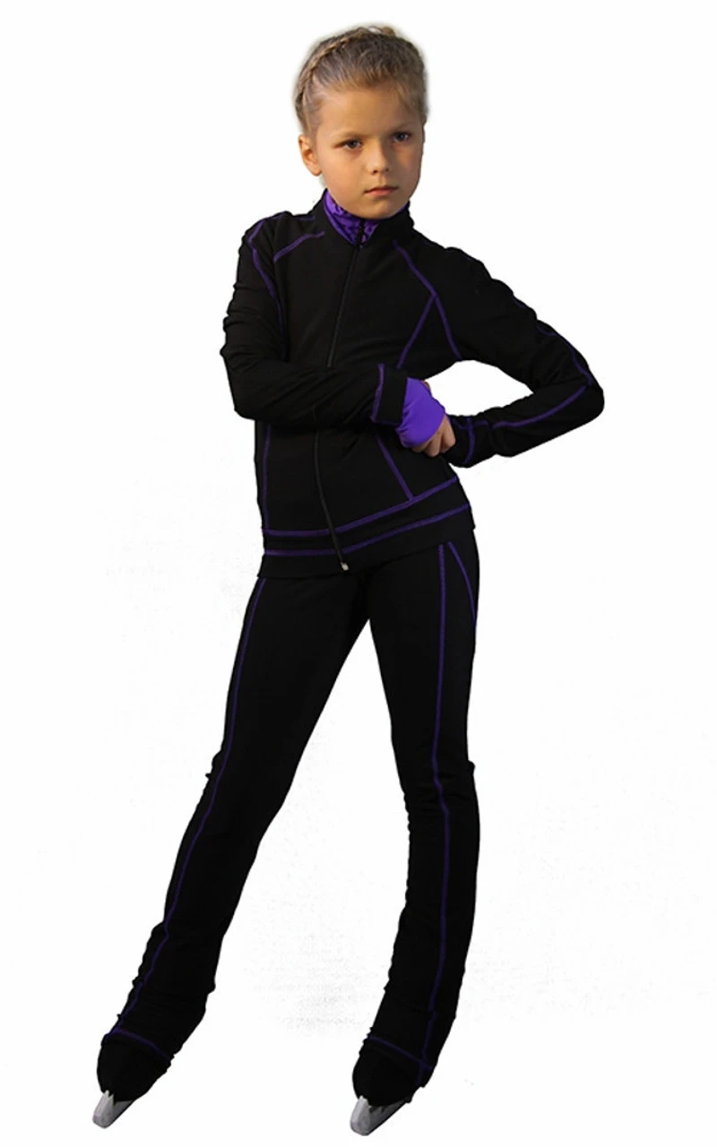 IceDress Figure Skating Thermal Jacket -Todes(Black With Purple Line) 3 IceDress Figure Skating Thermal Jacket -Todes(Black With Purple Line)