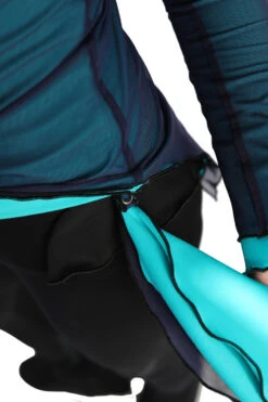 IceDress - Thermal Figure Skating Outfit "Gravity" - Mesh Top And Pants (Turquoise/Blue And Black) -Skate Shop 6.1672311856 63156.1672314627