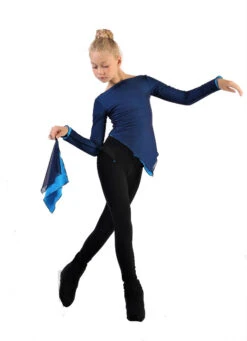 IceDress - Thermal Figure Skating Outfit "Gravity" - Mesh Top And Pants (Blue/Blue And Black) -Skate Shop 6.1672311969 12695.1672314635