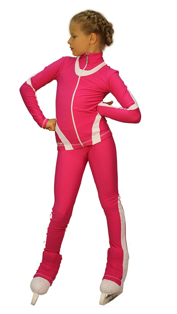 IceDress Figure Skating Thermal Pants -Flip (Fuchsia With White Line) 3 IceDress Figure Skating Thermal Pants -Flip (Fuchsia With White Line)