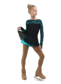 IceDress Figure Skating Dress - Thermal - Harmony (Black With Turquoise) -Skate Shop 654d2613950f 80993 23999 13418.1582531236