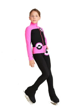 IceDress Figure Skating Jacket - Thermal - Bubble Gum (Black, Hot Pink) -Skate Shop 6 41898 62556.1601498525