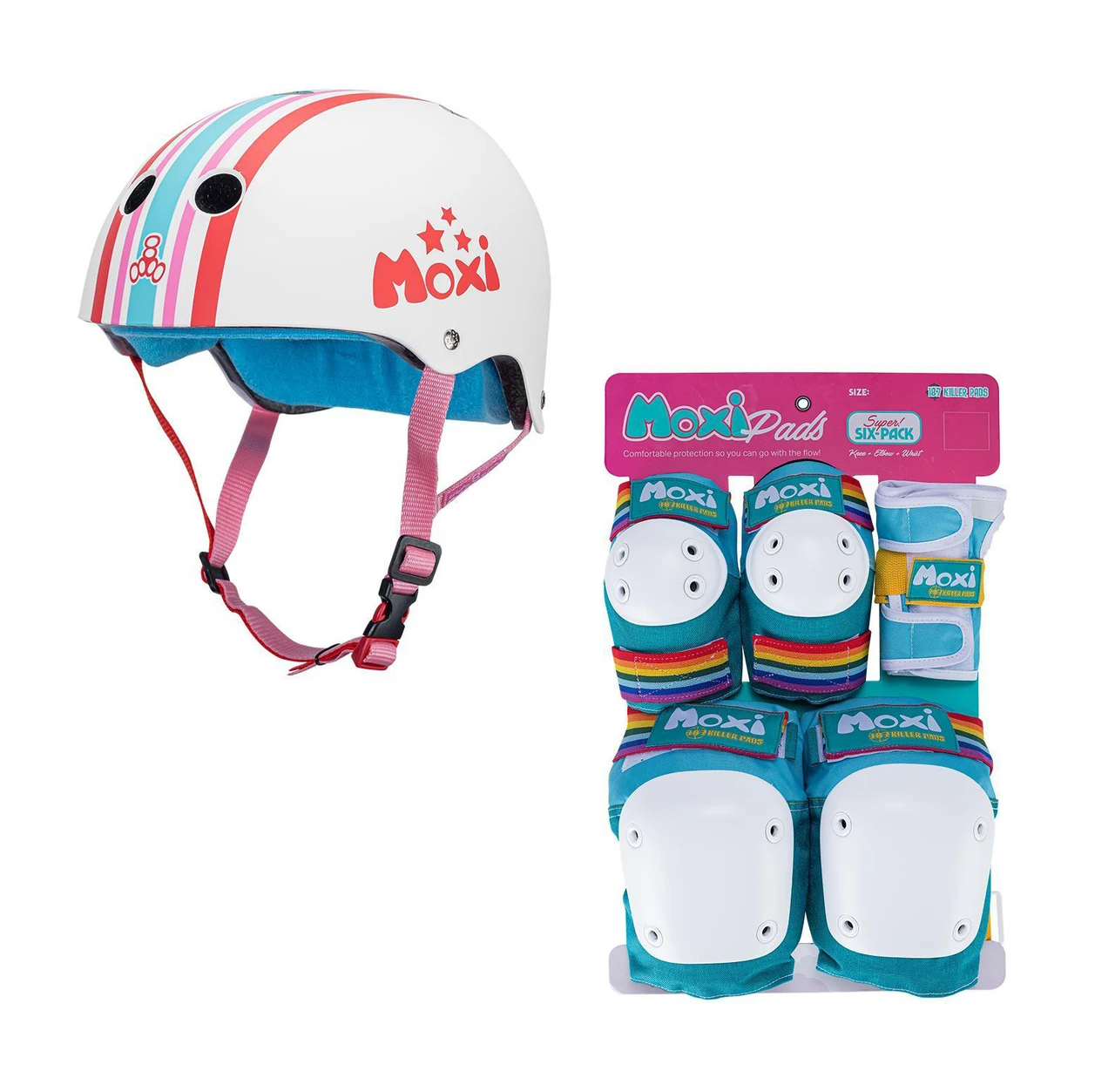 Moxi Combo Set - Moxi Pads & Moxi Helmet 3 Moxi Combo Set - Moxi Pads & Moxi Helmet