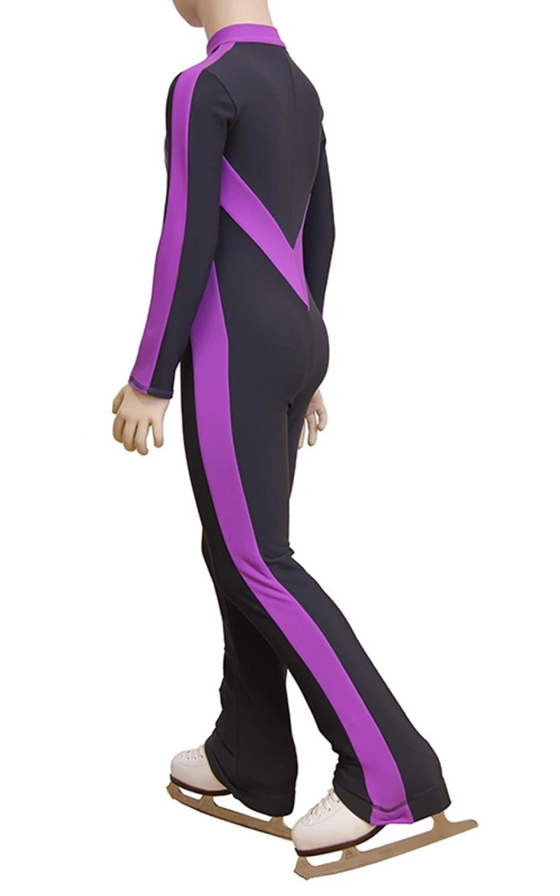 IceDress - Figure Skating Training Overalls -Sweetheart (Gray And Purple) 4 IceDress - Figure Skating Training Overalls -Sweetheart (Gray And Purple) - Image 2