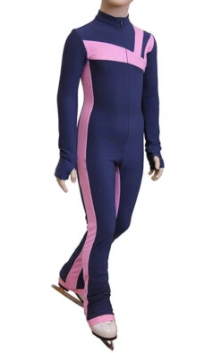 IceDress - Figure Skating Training Overalls - Rays (Blue And Pink)