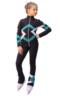 IceDress Figure Skating Outfit - Thermal - Bauer (Dark Gray, Mint And White)