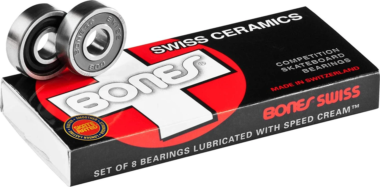 Bones Swiss Skateboard Bearings Ceramic 8mm (8 Pack) 3 Bones Swiss Skateboard Bearings Ceramic 8mm (8 Pack)