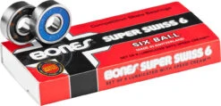 Bones Super Swiss 6 Skateboard Bearings 8mm (8 Pack)