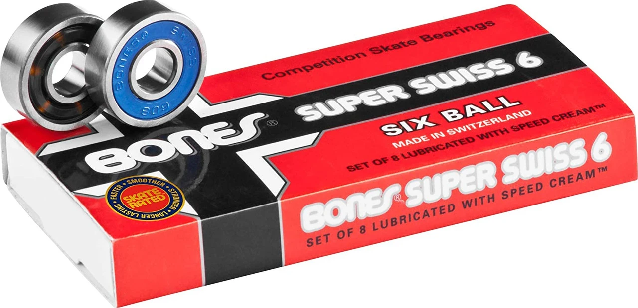 Bones Super Swiss 6 Skateboard Bearings 8mm (8 Pack) 3 Bones Super Swiss 6 Skateboard Bearings 8mm (8 Pack)