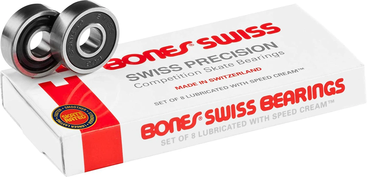 Bones Swiss Skateboard Bearings 8mm (8 Pack) 3 Bones Swiss Skateboard Bearings 8mm (8 Pack)