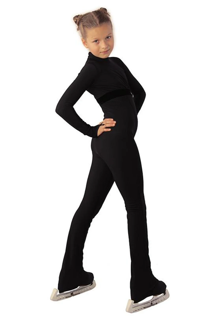 IceDress - Figure Skating Training Overalls -Style (Black With Velvet) 4 IceDress - Figure Skating Training Overalls -Style (Black With Velvet) - Image 2