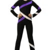 IceDress - Figure Skating Training Overalls - Quad (Black, Purple And White)
