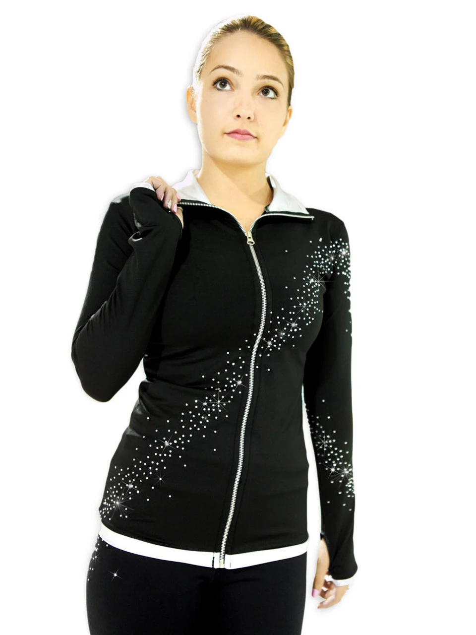 Kami-So Figure Skating Jacket - Crystal Spiral Silver (15% OFF) 8 Kami-So Figure Skating Jacket - Crystal Spiral Silver (15% OFF) - Image 6