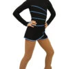 IceDress Figure Skating Dress-Thermal - Grace (Black With Blue Line)