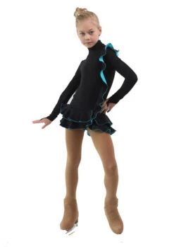 IceDress Figure Skating Dress - Thermal - Flamenco (Black With Turquoise) -Skate Shop 93f14be22853 51442 16568 78916.1582524818