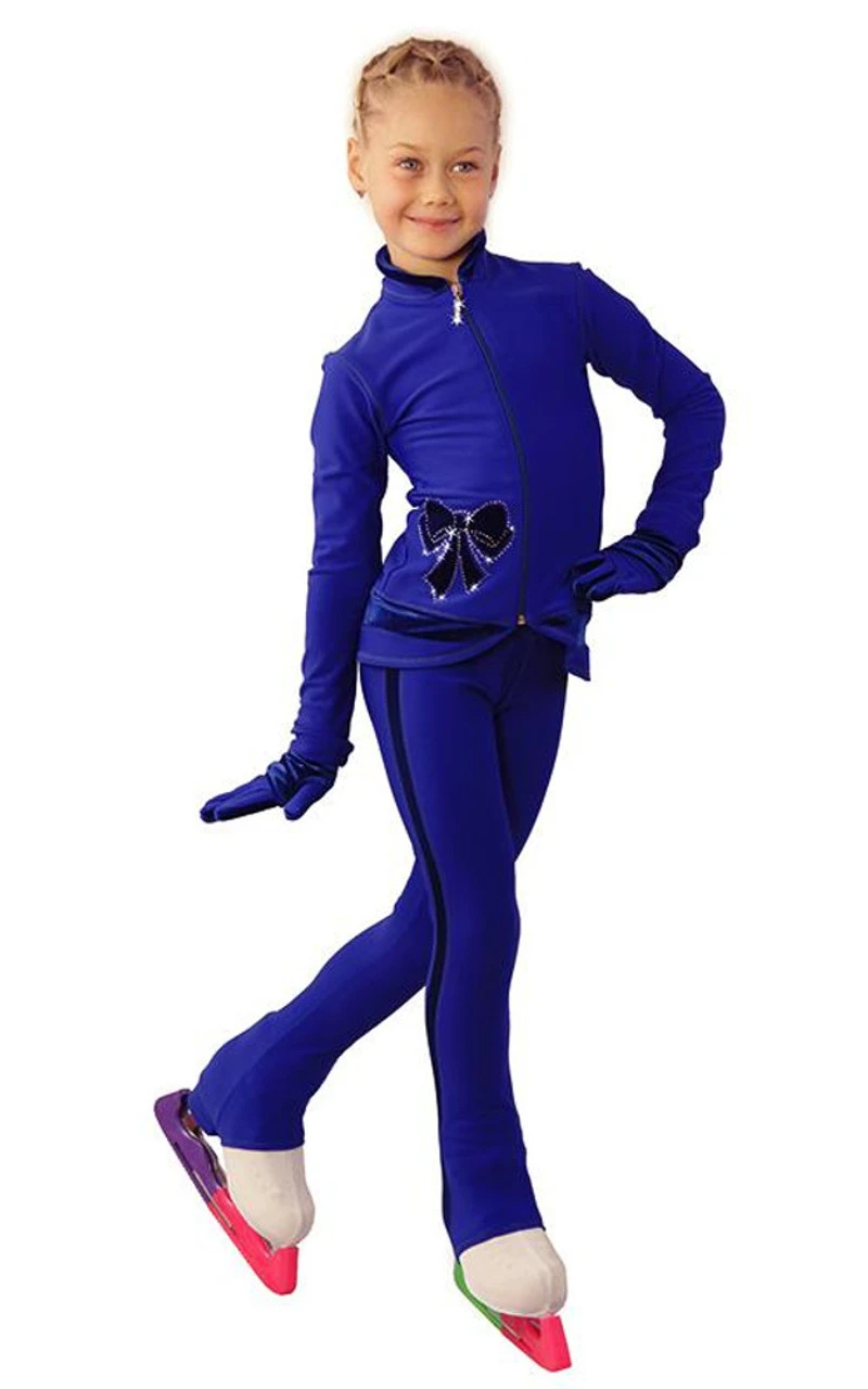 IceDress Figure Skating Outfit - Thermal - Butterfly(Cornflower With Velvet And Crystals Preciosa) 3 IceDress Figure Skating Outfit - Thermal - Butterfly(Cornflower With Velvet And Crystals Preciosa)