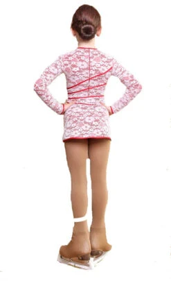 IceDress Figure Skating Dress - Thermal - Grace With Guipure (White With Red) -Skate Shop 98b17536b409 33421.1601395589