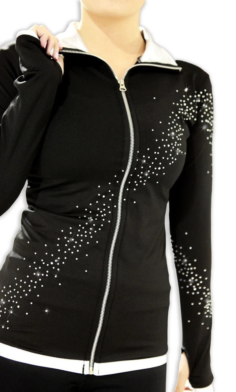 Kami-So Figure Skating Jacket - Crystal Spiral Silver (15% OFF) 9 Kami-So Figure Skating Jacket - Crystal Spiral Silver (15% OFF) - Image 7