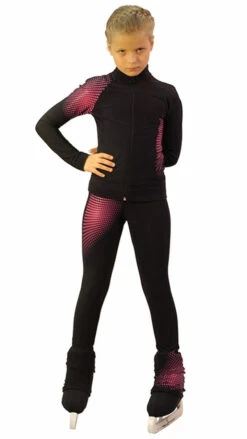 IceDress Figure Skating Thermal Jacket -Disco (Black And Raspberry)