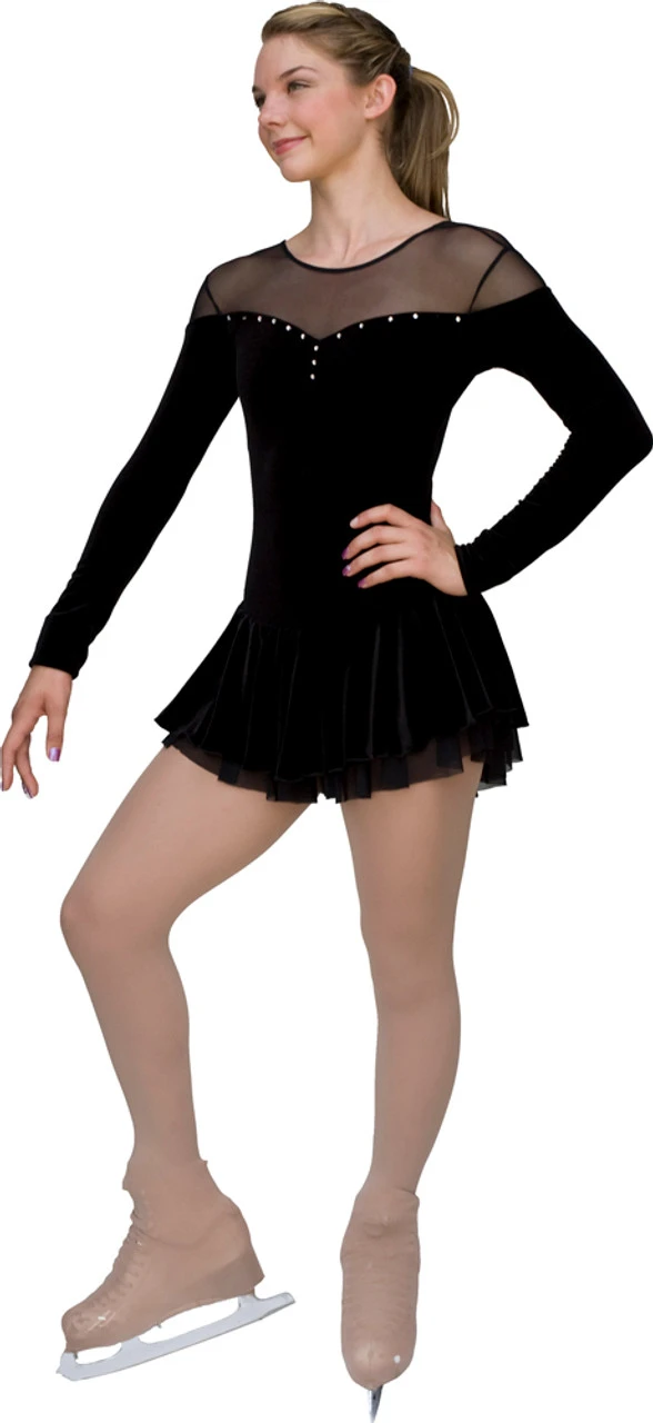 ChloeNoel DLV04 Velvet Double Layer Mesh Skirt Dress (Black) 4 ChloeNoel DLV04 Velvet Double Layer Mesh Skirt Dress (Black) - Image 2