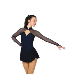 Jerry's Ice Skating Strappy Back Dress - Solitaire Style F22002 -Skate Shop F22002P Navy C Mesh Front 89888.1676681008