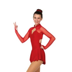 Jerry's Ice Skating Strappy Back Dress - Solitaire Style F22002 -Skate Shop F22002P Red Tone C Front 21261.1676681008