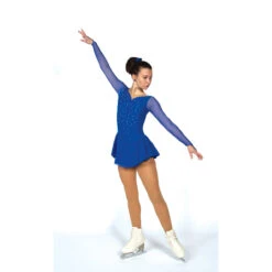 Jerry's Ice Skating Soft Ruched Dress - Solitaire Style F22011 -Skate Shop F22011R Royal Tone C Front 53693.1662638500