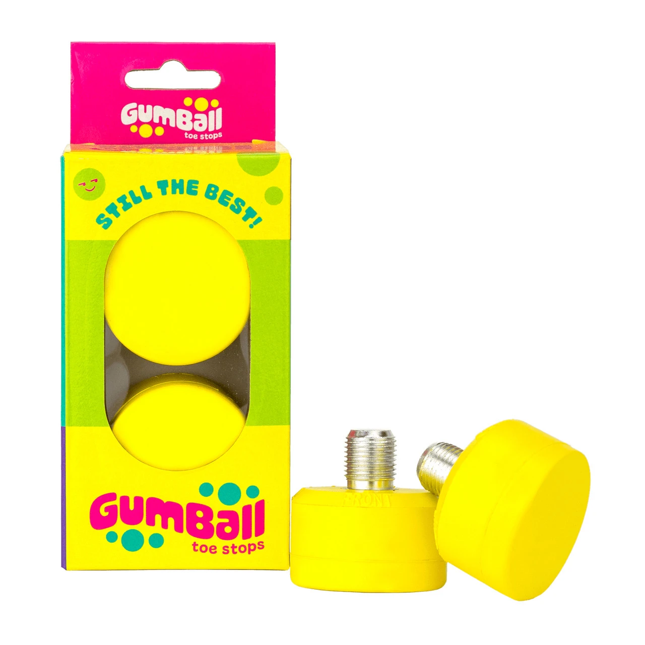 Moxi Gumball Roller Skate Toe Stops (Lemon 75A, Short Stem) 3 Moxi Gumball Roller Skate Toe Stops (Lemon 75A, Short Stem)