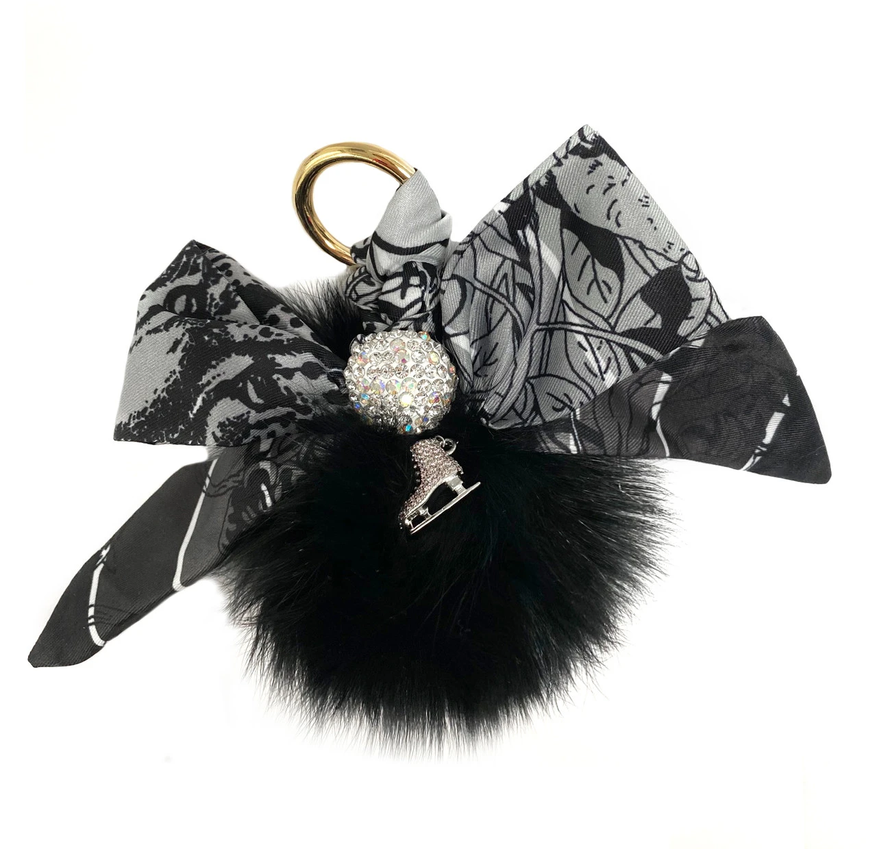 Bow Keychain - Black 3 Bow Keychain - Black