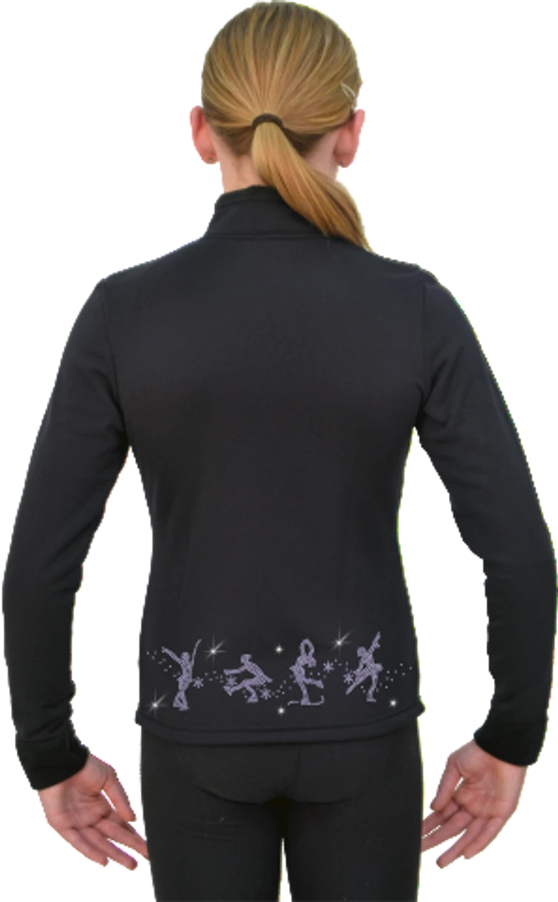 ChloeNoel Figure Skating Outfit - P11 Figure Skating Pants And J11 Solid Polar Fleece Fitted Figure Skating Jacket W/ Group Line Crystals Combination 4 ChloeNoel Figure Skating Outfit - P11 Figure Skating Pants And J11 Solid Polar Fleece Fitted Figure Skating Jacket W/ Group Line Crystals Combination - Image 2