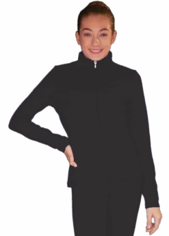 ChloeNoel JT811 Solid Fleece Fitted Elite Figure Skating Jacket W/ Thumb Holes