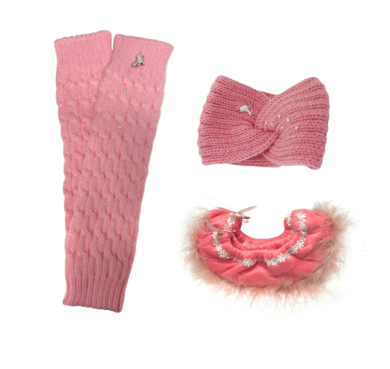 Melrose Ice Skating Warmers (Pink), Ice Skating Headband (Pink), The Sassy Ice Skating Soakers (Peach) (10% OFF) 3 Melrose Ice Skating Warmers (Pink), Ice Skating Headband (Pink), The Sassy Ice Skating Soakers (Peach) (10% OFF)