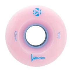 Luminous LED Quad Roller Skate Outdoor Wheels (Sold As Each's, Pink - Light Blue, 62mm/85A)