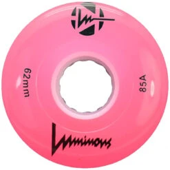 Luminous LED Quad Roller Skate Outdoor Wheels (Sold As Each's, Pink, 62mm/85A)