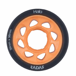 Riedell Skates Radar Halo 59mm Indoor Skate Wheels (Set Of 4) 17 Riedell Skates Radar Halo 59mm Indoor Skate Wheels (Set Of 4) -Skate Shop Radar Halo 86A Orange Face Web XLarge 91846.1685759499