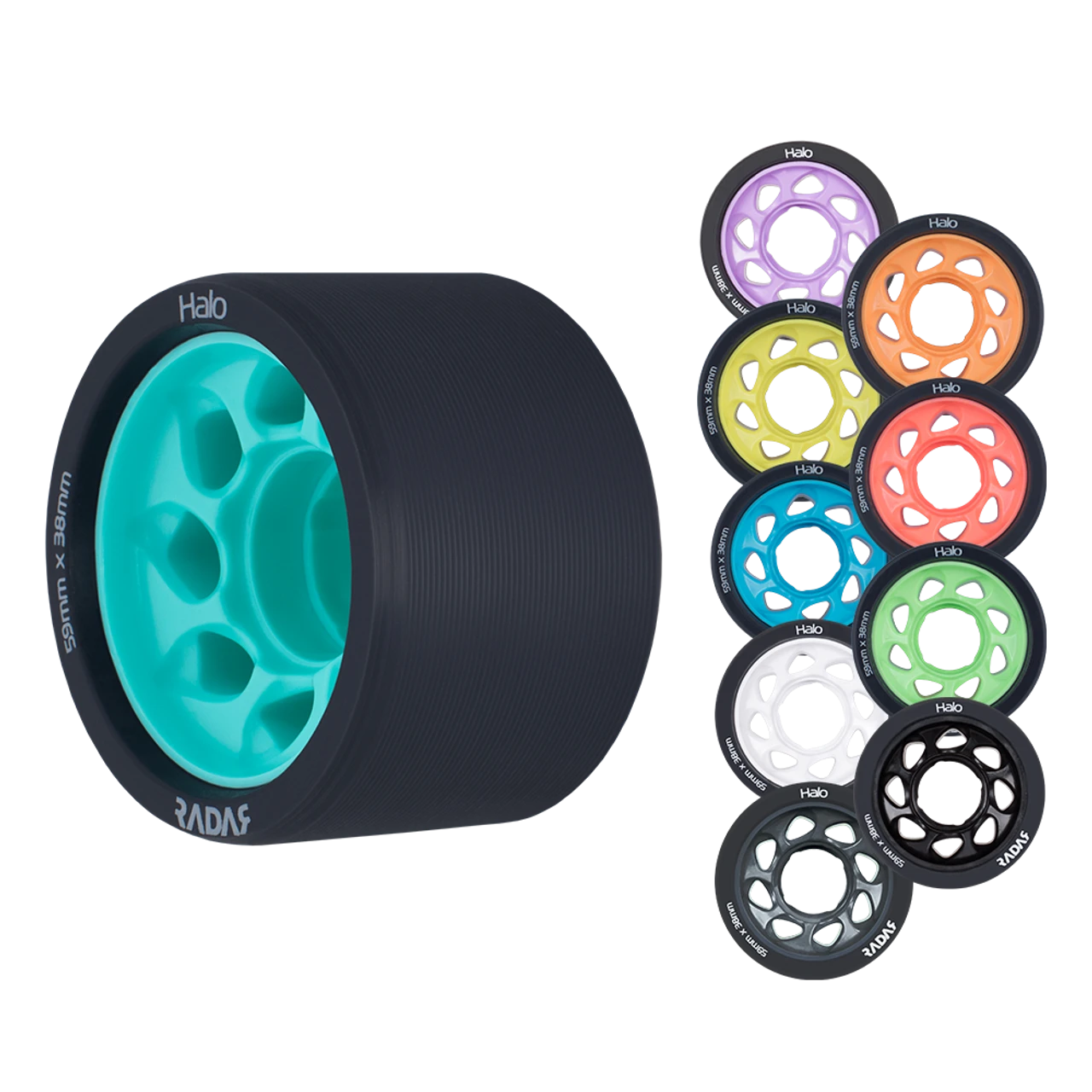 Riedell Skates Radar Halo 59mm Indoor Skate Wheels (Set Of 4) 3 Riedell Skates Radar Halo 59mm Indoor Skate Wheels (Set Of 4)