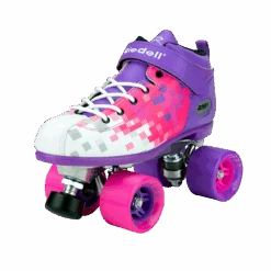 Riedell Dart Pixel Roller Skate Set -Skate Shop Riedell Dart Pixel Purple Pink Angle XL 52494.1654021305