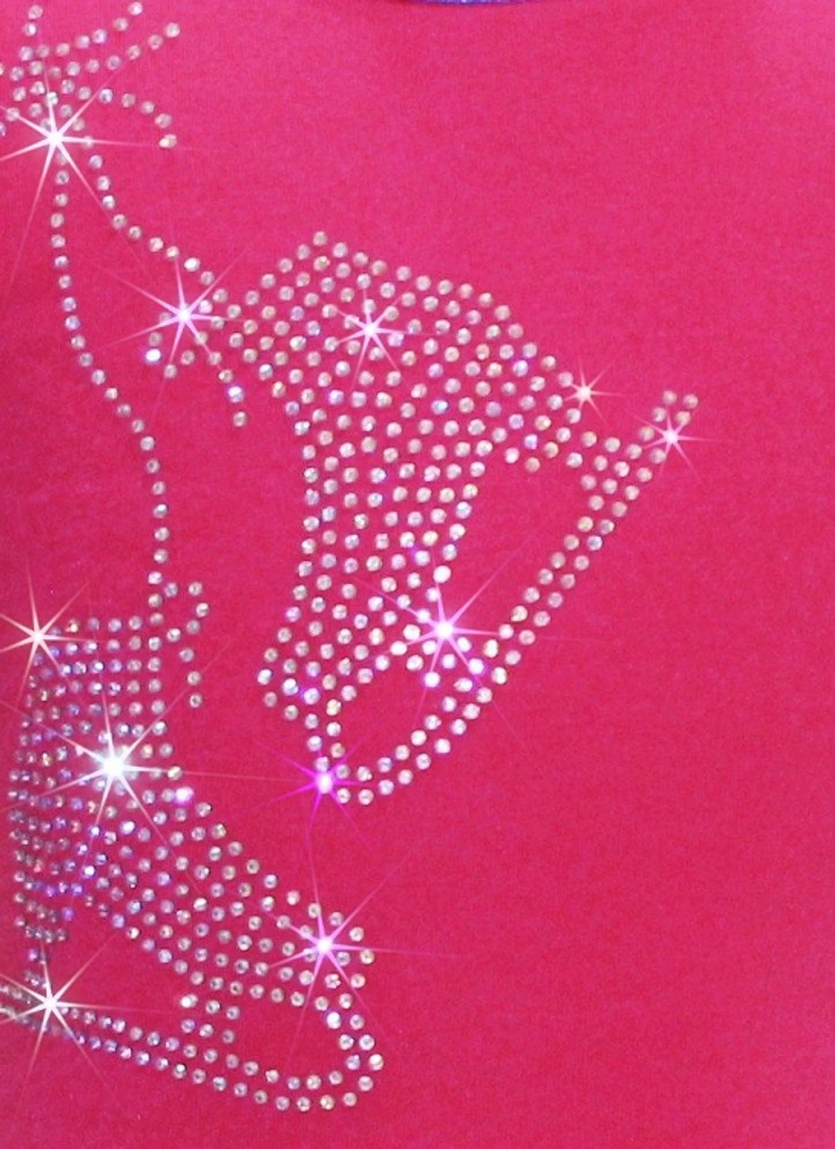 Pink "Peace & Stars" Ice Skating Dress With "Pair Of Skates" Design 4 Pink "Peace & Stars" Ice Skating Dress With "Pair Of Skates" Design - Image 2