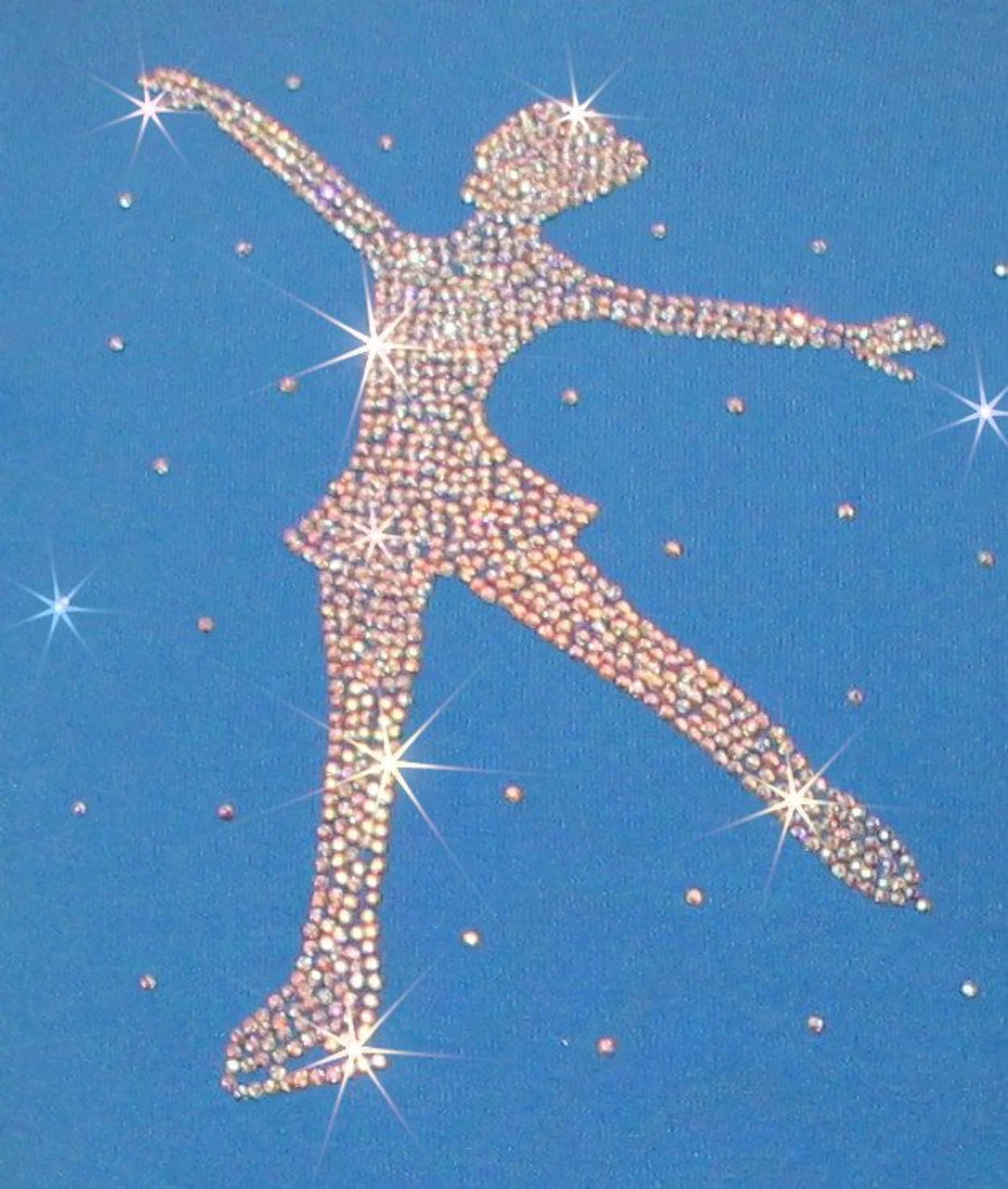 Blue "Peace & Stars" Ice Skating Dress With "Skating Girl" Design 4 Blue "Peace & Stars" Ice Skating Dress With "Skating Girl" Design - Image 2