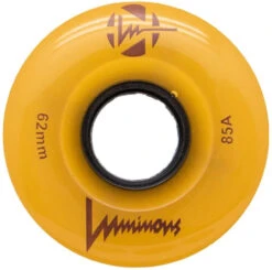 Luminous LED Quad Roller Skate Outdoor Wheels (Sold As Each's, Sunray Glow , 62mm/85A)