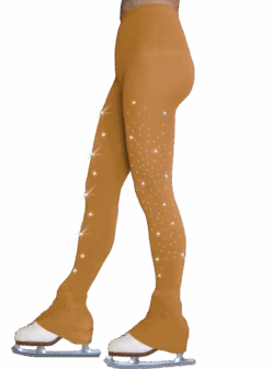 ChloeNoel Footless Ice Skating Tights 8896 W/ Crys. On 2 Thighs