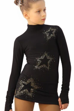IceDress Figure Skating Dress - Thermal - Super Star (Black With Gold Rhinestones) 7 IceDress Figure Skating Dress - Thermal - Super Star (Black With Gold Rhinestones) -Skate Shop a157a3847e0a 79615 43421 02385.1582450307