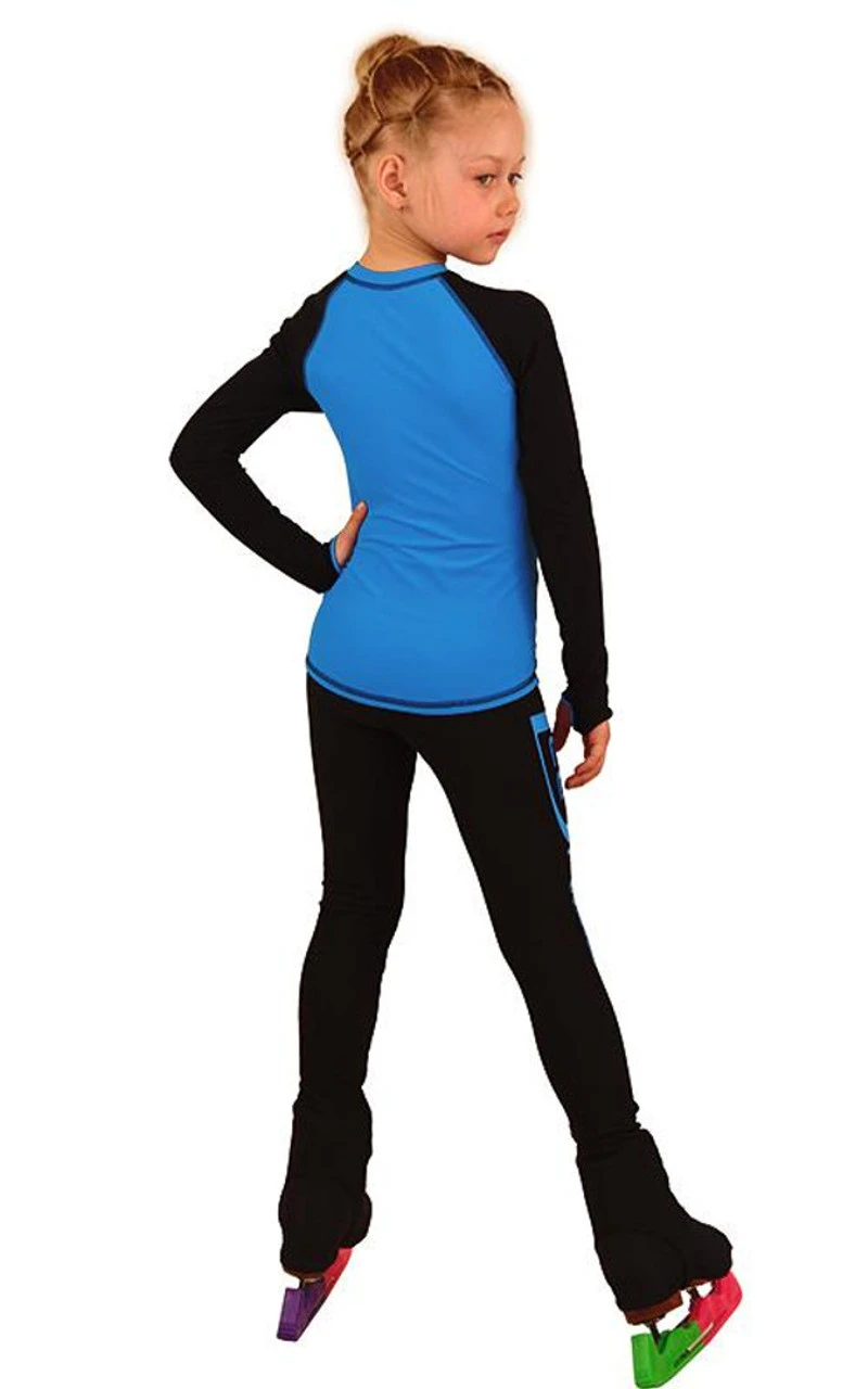 IceDress Figure Skating Outfit - Thermal - IceDress Lite (Linglish With Leggings) (Black With Blue) 5 IceDress Figure Skating Outfit - Thermal - IceDress Lite (Linglish With Leggings) (Black With Blue) - Image 3