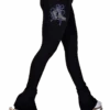 ChloeNoel P622F All Black 3" Waist Band Light Weight Fleece Figure Skating Pants W/ Mini Blue Ribbon Crystals -Skate Shop a2dc7bda429f 37908.1655362653